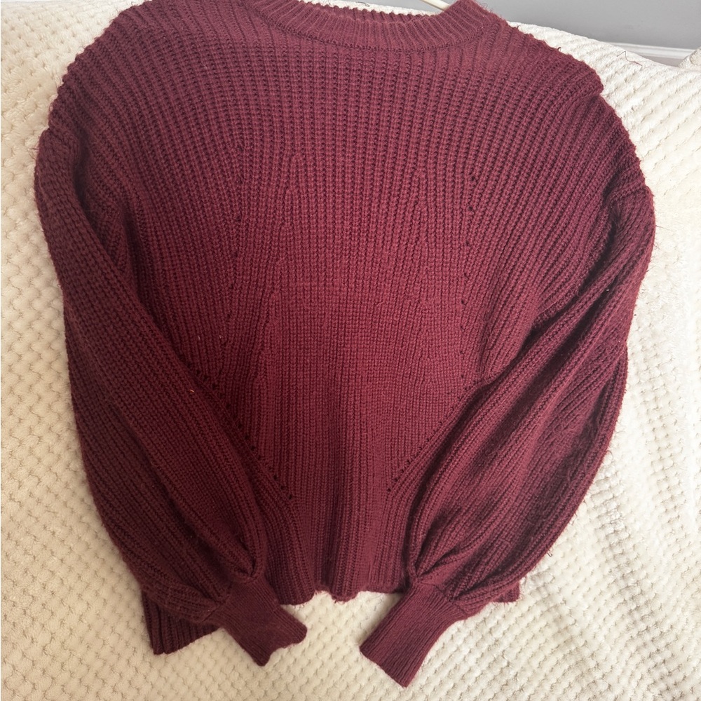 Jessica Simpson Maroon Crew Neck Sweater